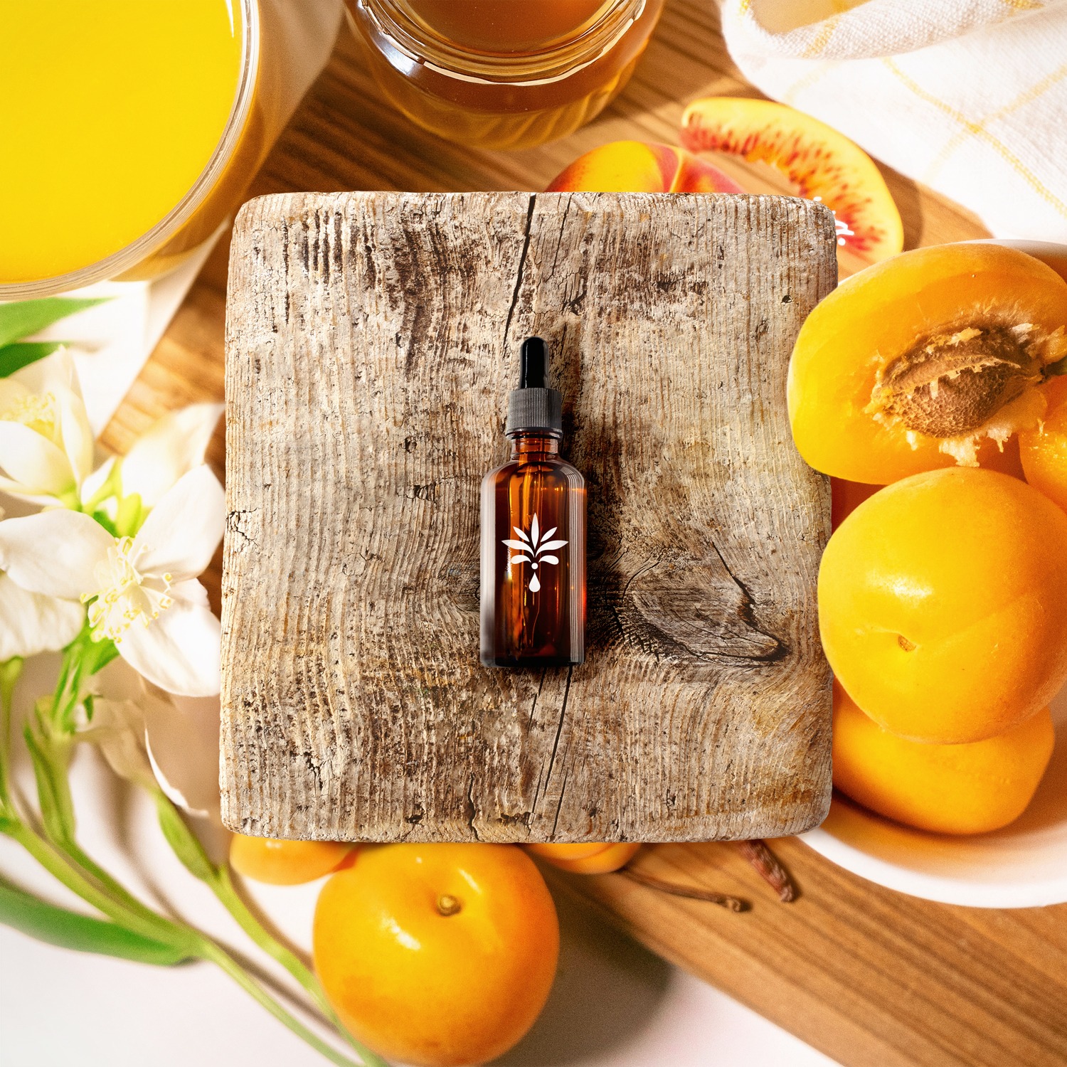 Apricot ingredient flatlay